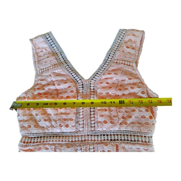 BeBe Crochet Overlay Dress Size 6 Pink Bodycon - Picture 7 of 12